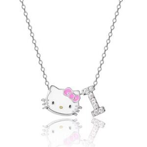 Sterling Silver Hello Kitty Initial "I" Necklace
